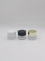 Prix Usine Promotionnel Pot en Verre Transparent 5g pour Crème, Contenant Cosmétique Vide avec Couvercles Noir, Or, Argent, Logo Personnalisé, En Stock