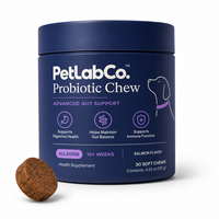 Probiotiques pour chiens sous marque privée – Friandises à mâcher molles pour le soutien de la flore intestinale avec fibres prébiotiques, huile de citrouille et de saumon