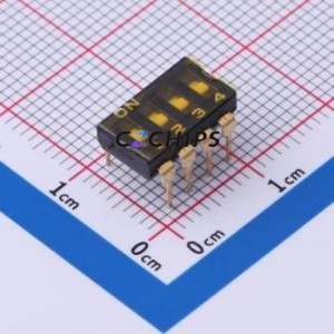 YDD04LS2 DIP Switch Through hole Component (THT) Switch 4 2.54mm Black - Product Image 1