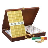 Table de mahjong pliante en bois massif multifonctionnelle, idéale pour une utilisation à domicile. Livré avec un jeu de tuiles et de dés de Mahjong.
