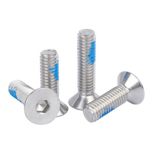 Vis à tête fraisée cruciforme en acier inoxydable avec verrouillage de filetage bleu M2 M2.5 M3 M4, fixations à filetage complet - Product Image 2