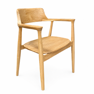 Chaise de salon ergonomique en teck de style mid-century, faite à la main - Robuste et élégante pour la maison, l'appartement, l'hôtel et l'extérieur - Product Image 1