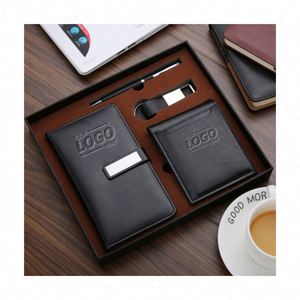 Personalized Business Gift <b>Set</b> PU Leather Logo <b>Notebook</b> Digital Printing Keychain & Wallet-Premium Corporate Gifts - Product Image 1