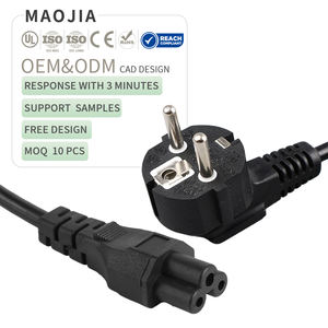 Certifié VDE CEE 7/7 à IEC320 C13 prise à angle droit européen Schuko cordon d'alimentation prune queue cordon de connexion à trois trous - Product Image 1