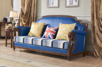 Sofa en bois solide de conception européenne antique turque classique royale ensemble 3 sièges meubles de maison