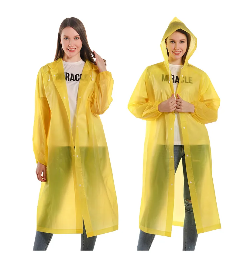 2023 nuevo impermeable colorido reutilizable chubasqueros personalizados Eva Rain Coat Poncho para adultos