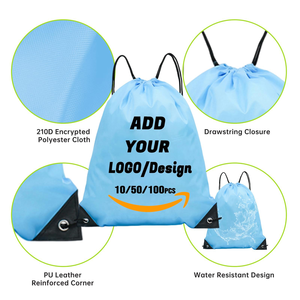 OEM Recyclable Custom Large Drawstring Backpack <b>Bag</b> Nylon Polyester Drawstring <b>String</b> <b>Bag</b> for Sports Swimming Shopping <b>Bags</b> - Product Image 5