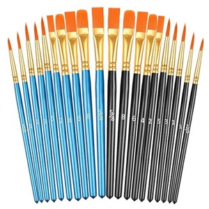 <b>Professional</b> 10-Piece Nylon Hair and Plastic Handle <b>Paint</b> <b>Brushes</b> Set for Artist's Acrylic Oil & Watercolor/ Kit - Product Image 2