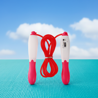 Cordes à sauter TJ MARK avec compteur, couleur rouge, sports de plein air pour tous les niveaux, enfants, adolescents, jeux, exercices, jardin