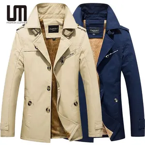 Liu Ming Fashion 2024 New Design Men Long Cotton Windbreaker Business Jacket Overcoat Casual Winter Trench Outwear Coat