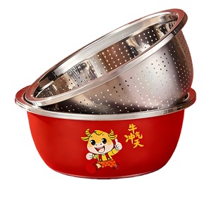 Colador de Acero Inoxidable con Recipiente, Escurridor de Verduras y Arroz, Tazón Multifuncional para Cocina - Product Image 2