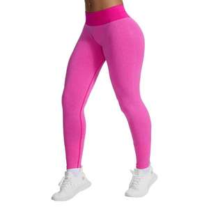 Leggings de yoga sin costuras Allure Body, de alta elasticidad, color rosa, pantalones deportivos para mujer con diseño fruncido en los glúteos para correr y hacer ejercicio. - Product Image 2