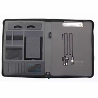 Libreta Multifunción A4 al por Mayor con Luz LED, Batería Externa de 8000mAh, Carga Inalámbrica, Estilo Portafolio de Cuero PU Duradero con Cremallera