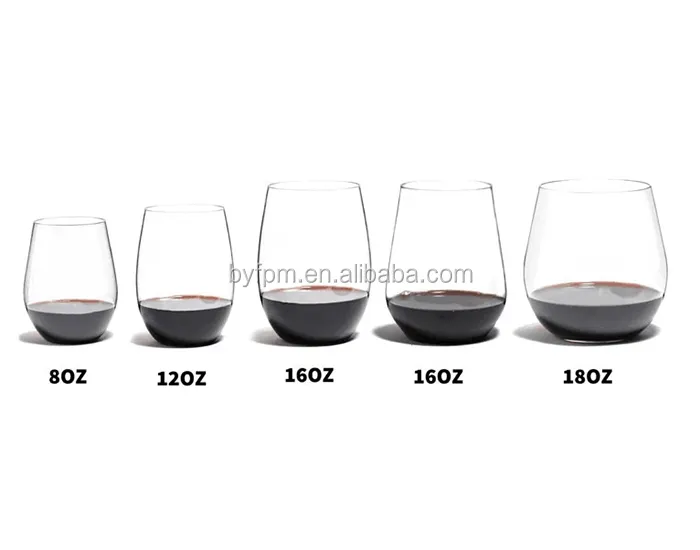 Hot Sale Transparent Red Wine Glass Stemless Wine Tumbler Plastic Wine Glasses for Wedding Party
