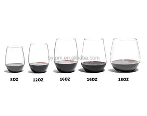Vendita calda bicchiere da vino rosso trasparente bicchiere da vino senza stelo bicchieri da vino in plastica per la festa di nozze