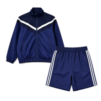 Ensemble de jogging coupe-vent personnalisé pour homme, 2 pièces, blocs de couleur, coupe-vent, résistant à l'eau, léger, respirant, décontracté, sportif