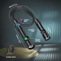 Lampe torche LED rechargeable portable pour le cou avec base magnétique et conception détachable, idéale pour la réparation automobile et la lecture