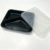Barquette alimentaire jetable CPET à 3 compartiments, thermoscellable et compatible micro-ondes, pour avion