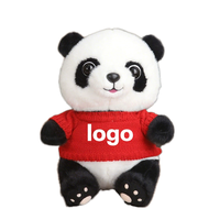 Boneka Panda Plush 25cm dengan Sweater Lepas Pasang, Isi Kapas PP, Usia 2-4 Tahun, Unisex, Logo Custom untuk Hadiah/Souvenir