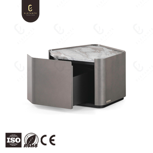 Italian Marble Nightstand Modern Luxury <strong>High</strong> Quality Irregular Design Stainless Steel Hidden Storage <strong>Bedside</strong> <strong>Table</strong> for Bedroom - Product Image 6