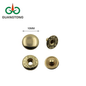 Ingrosso 10 mm in ottone con tappo nascosto in metallo pulsante a pressione per indumenti in pelle vestiti 4 parti stampa chiusura a scatto - Product Image 3