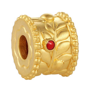Cylindrical Chinese style <b>24k</b> micro-hard <b>gold</b> acacia yew <b>bracelet</b> beaded pure <b>gold</b> <b>bracelet</b> beaded - Product Image 1