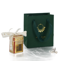 Sacs en papier de luxe personnalisés pour bijoux, vente en gros, sacs de shopping verts pour bijoux avec estampage à chaud, sacs d'emballage pour bijoux