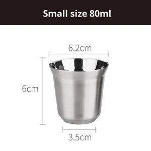 80ml/160ml Tasse à <span class=keywords><strong>café</strong></span> isolée sous vide en acier inoxydable, verre à liqueur coloré et durable à double paroi pour le <span class=keywords><strong>café</strong></span> - Product Image 6