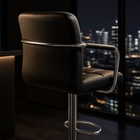 Tabouret de bar moderne en cuir, chaise de bar pivotante réglable en hauteur avec dossier, chaise haute pour îlot de cuisine, mobilier de bar