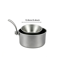 Bol en titane ultraléger pour l'extérieur, 300 ml, 450 ml, avec poignée pliable, pour le camping, la randonnée, la cuisine en plein air, logo OEM
