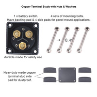 Interrupteur d'isolation de batterie marine à 4 positions-Bouton de coupure marche/arrêt étanche pour la gestion de la batterie double (12V/24V DC)
