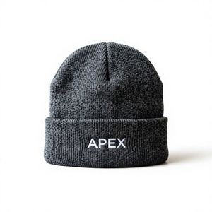 Men's Dark Gray Beanie Hat Ribbed Knit Cuffed <b>Winter</b> <b>Cap</b> Streetwear Unisex Custom Logo Wholesale Fashion - Product Image 1
