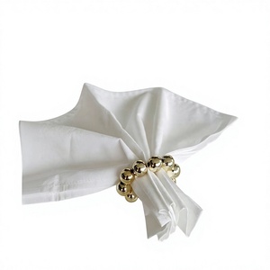 Anneaux de serviette ronds en métal doré, modernes, durables, écologiques, personnalisables en largeur, METAL LINE EXPORTS, décoration de table pour mariage et fêtes - Product Image 1