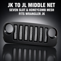 Grille de style JK à JL pour Jeep Wrangler JK 2007-2018, en plastique ABS, sept fentes, conversion de grille avant, directement de l'usine