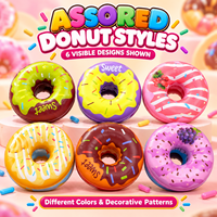 Jouet Squishy en PU en forme de donut, couleurs assorties, à remontée lente, doux, en forme de nourriture, anti-stress, pour la vente en gros et l'exposition