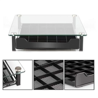 Porte-capsules de café Nespresso, en acier inoxydable, verre trempé, 40 pièces, porte-capsules avec tiroirs
