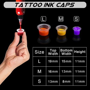 100pcs S M L Disposable Tattoo Ink Cups Clear Plastic Pigment <b>Holder</b> Container Caps for PMU <b>Makeup</b> - Product Image 2