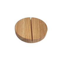 Soporte Redondo de Madera para Tarjetas, Porta Menús de Madera para Exhibición de Números de Mesa en Bodas