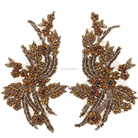 PE071 Applique de ceinture de corsage de mariage en strass perlé de cristal coloré populaire pour robe de mariée