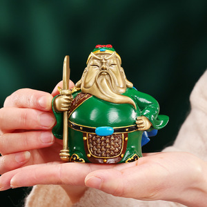 Figura de Guan Gong de Copper World, miniatura de bronce hecha a mano, decoración de oficina, regalo de Año Nuevo Chino - Product Image 4