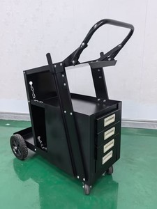 Chariot de soudage métallique fermé <span class=keywords><strong>à</strong></span> 2 niveaux et 4 tiroirs avec grand espace de rangement, chariot roulant OEM <span class=keywords><strong>à</strong></span> quatre roues, <span class=keywords><strong>table</strong></span> inclinable pour l'utilisation d'outils - Product Image 2