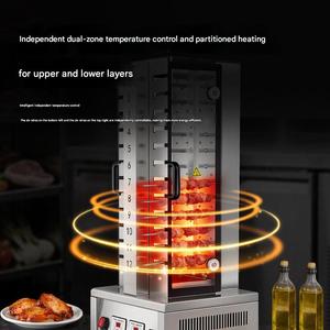 Griglia Elettrica Commerciale Senza Fumo con Funzione di Rotazione Automatica, Design Verticale per Kebab di Agnello e Uso in Chiosco - Product Image 1