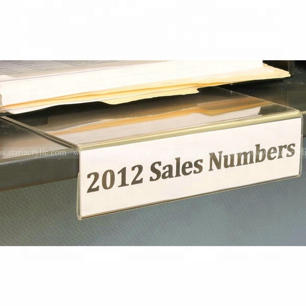 Custom Acrylic Shelf Label Holders Side Loading Clear Shelf Talker Sign Holder for Product Information Inventory