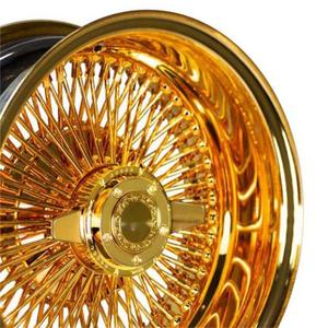 Ruota in filo d'acciaio inossidabile 13 14 7 pollici 72 100 raggio tutto oro per rotoli Royce Cadillac Thunderbird Chevrolet - Product Image 4