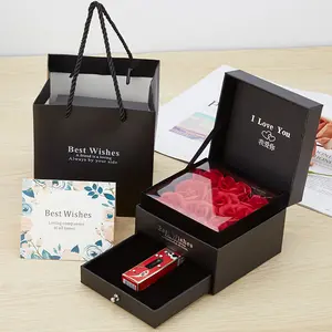 रचनात्मक अनन्त वर्ग माताओं दिन के लिए संरक्षित गुलाब का फूल उपहार पैकेजिंग बॉक्स