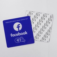 Prêt à expédier : Plaque acrylique NFC Facebook française avec puce NFC215 – Carte acrylique Facebook pour suivre sur les réseaux sociaux en appuyant