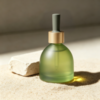 Emballage d'huile capillaire personnalisé, flacon en verre recyclable de 15, 20, 30 ml, flacon compte-gouttes en verre transparent vert pour huile essentielle