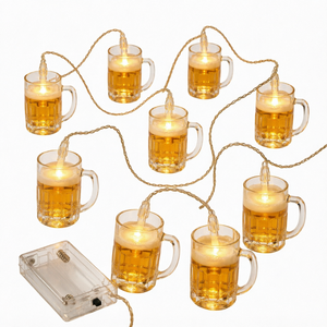 Beer Shaped Plastic <b>Battery</b> Operated LED String Fairy <b>Lights</b> for <b>Indoor</b> Night Club Bar Counter Party Decor - Product Image 1