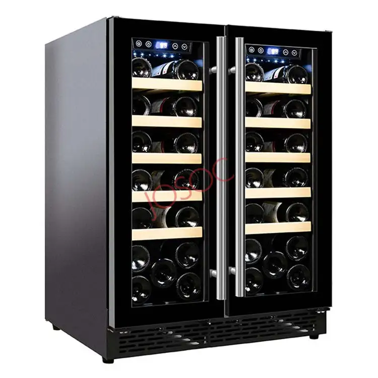 40 병 고급 전자 와인 냉장 바 와인 캐비닛 듀얼 도어 와인 냉장고 120L