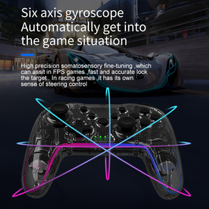 GAMINJA Transparenter RGB-Gamepad mit Joystick für Switch/PC/Android/iOS TV Gaming BT 5.0 Wireless Game <span class=keywords><strong>Controller</strong></span> - Product Image 6